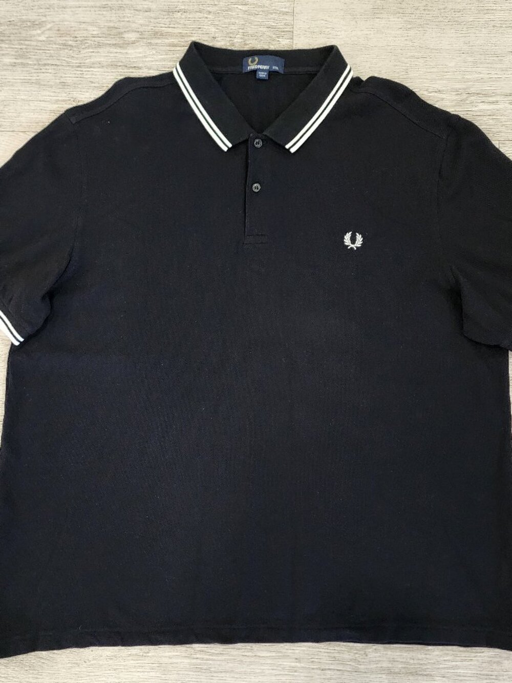 Fred Perry Twin Tipped Polo Shirt Men's 3XL Black Embroidered Logo M3600 Preppy